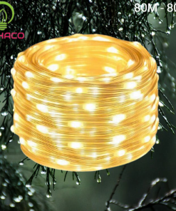 Dây đèn LED hạt gạo 80m chống nước sáng vàng